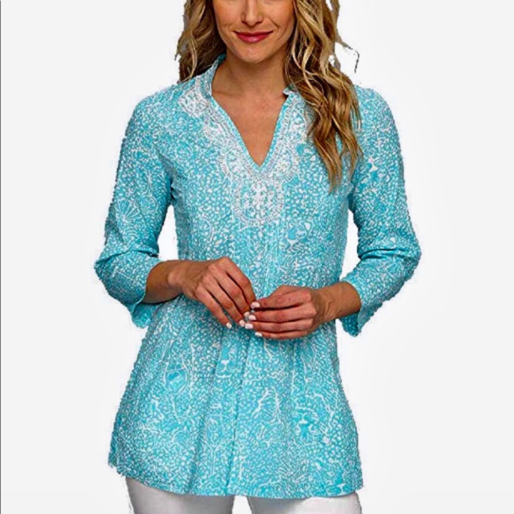 Lilly Pulitzer Sarasota beaded tunic size XL